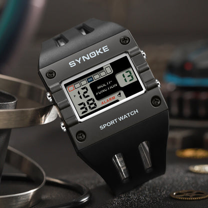 Men's Watch - 's Digital LED Rectangle Large Face, Easy-to-Read Display, Multifunctional - product detail view 13