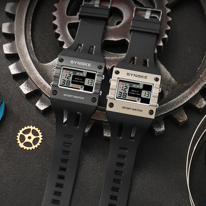 Men's Watch - 's Digital LED Rectangle Large Face, Easy-to-Read Display, Multifunctional - product detail view 17