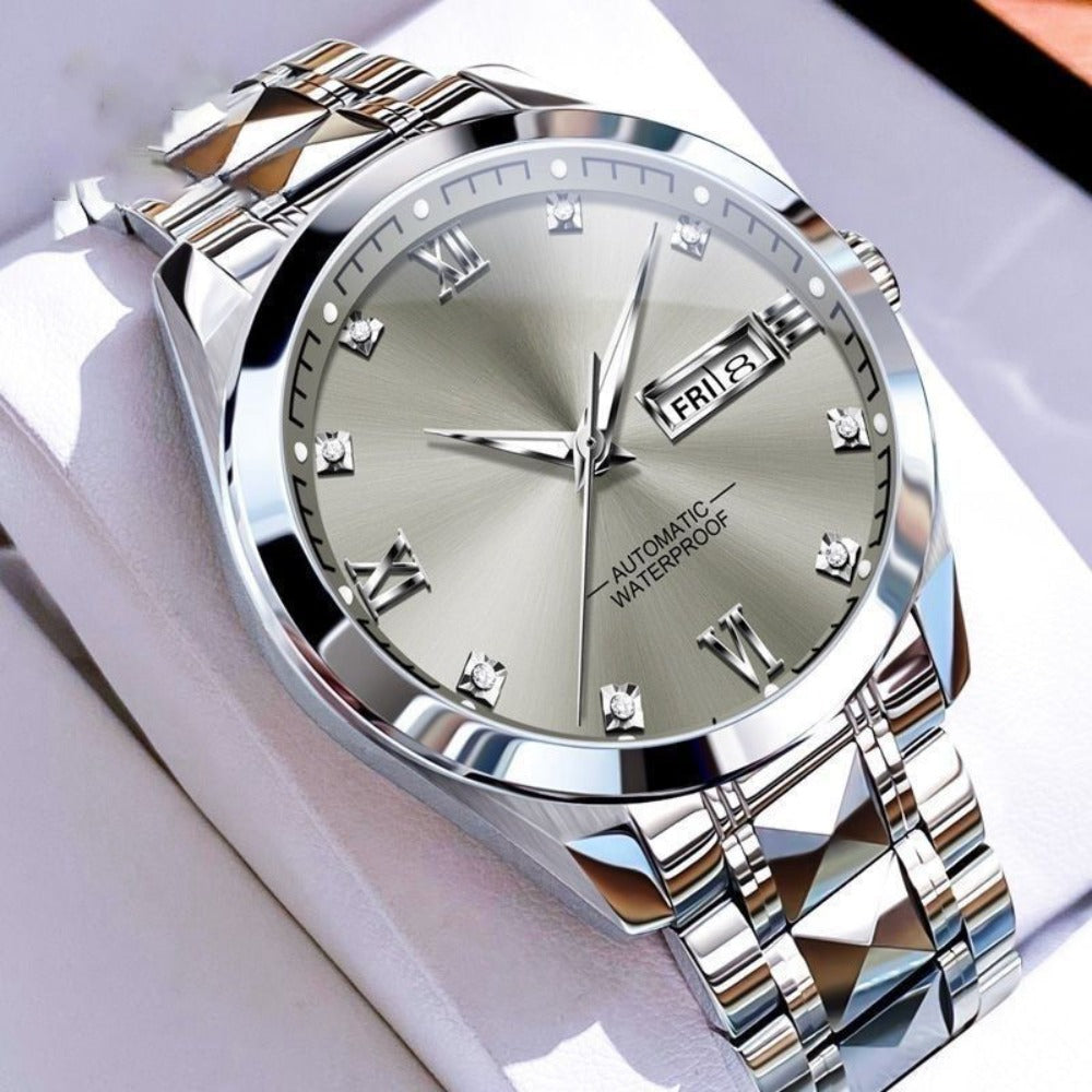 Men's Watch - 's Dress Stainless Steel Analog Luminous Hands Date Display - Classic - product detail view 3