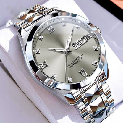 Men's Watch - 's Dress Stainless Steel Analog Luminous Hands Date Display - Classic - product detail view 3