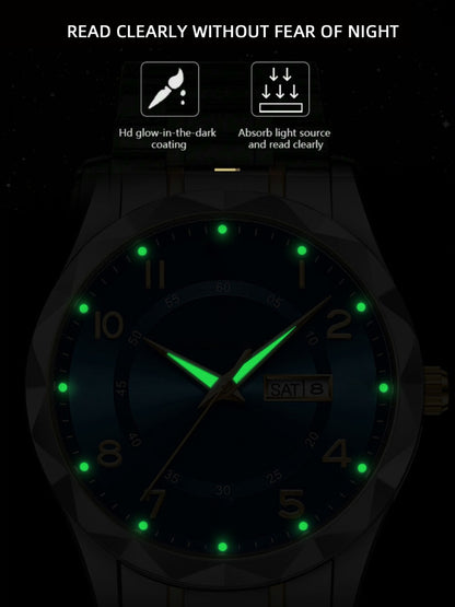 Men's Watch - 's Dress Stainless Steel Analog Luminous Hands Date Display - Classic - product detail view 5