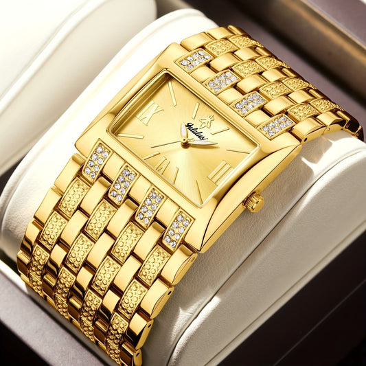 Men's Watch - 's Fashion Yalalusi Luminous Hands Rhinestone Dial Gold Silver Business - main product view