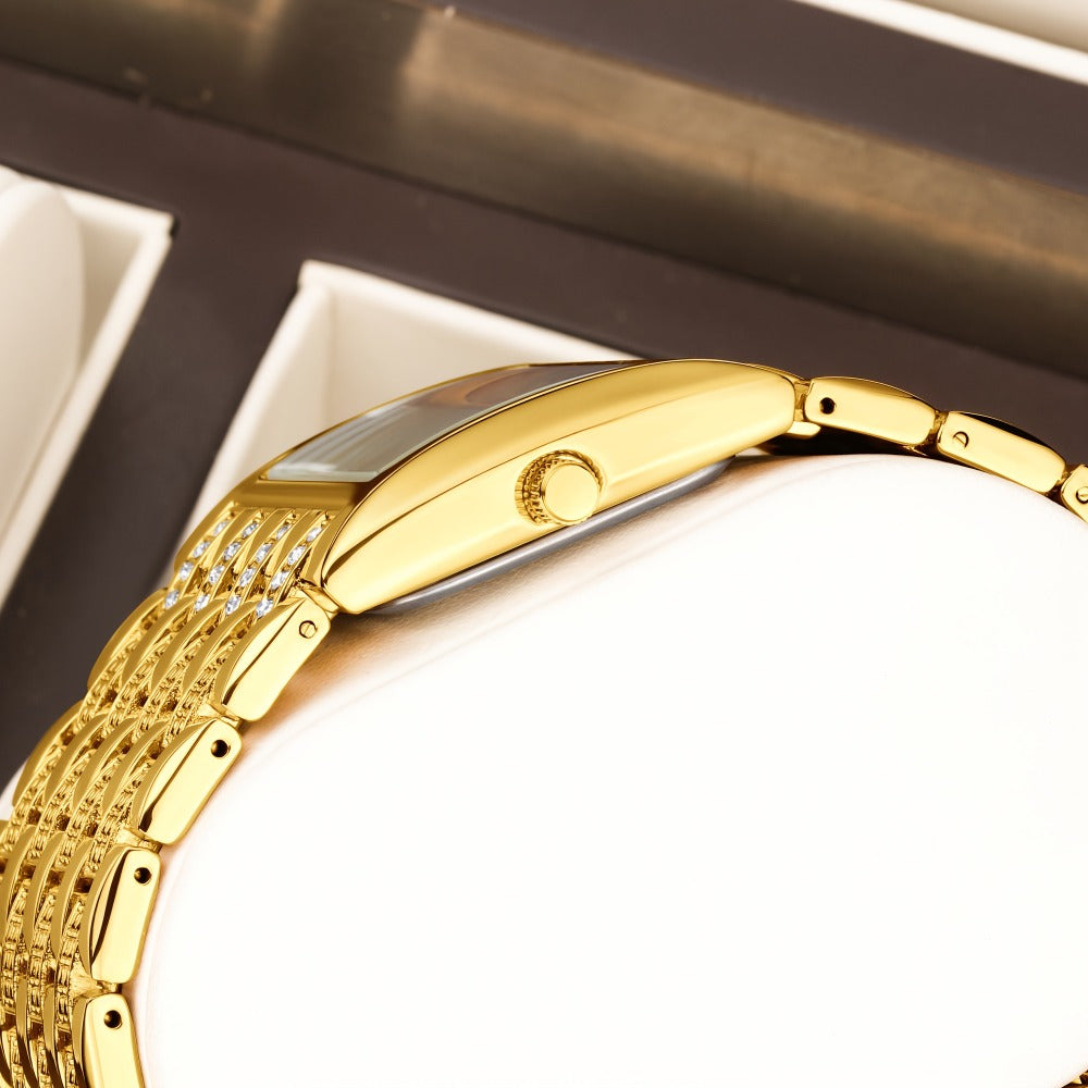 Men's Watch - 's Fashion Yalalusi Luminous Hands Rhinestone Dial Gold Silver Business - product detail view 4
