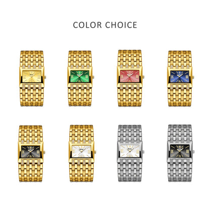 Men's Watch - 's Fashion Yalalusi Luminous Hands Rhinestone Dial Gold Silver Business - product detail view 10