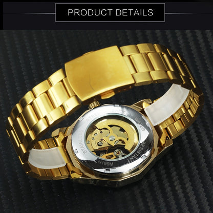 Men's Watch - 's Gold Skeleton Automatic Mechanical | Luminous Hands Irregular Case - product detail view 9
