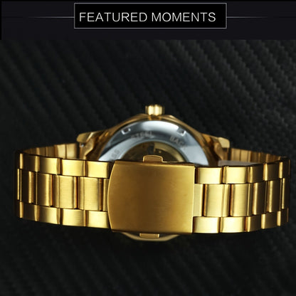 Men's Watch - 's Gold Skeleton Automatic Mechanical | Luminous Hands Irregular Case - product detail view 10