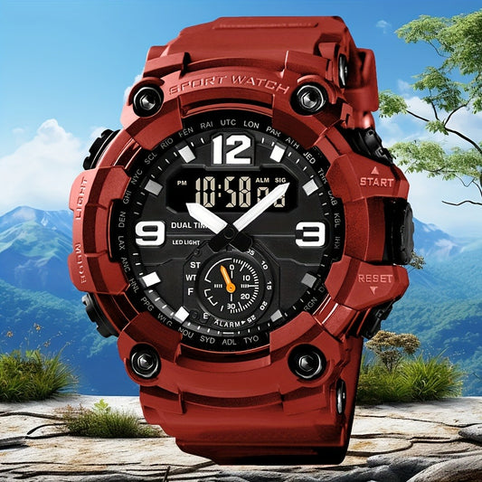 Men's Watch - 's Sports Digital Dual Display TPU Strap Fashion Analog Digital Wristwatch - main product view