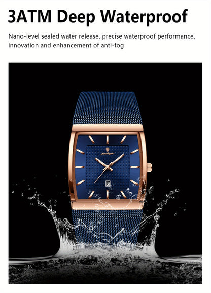 Men's Watch - 's Waterproof Fashion 3ATM Water Resistant, Stainless Steel Mesh Band - product detail view 30