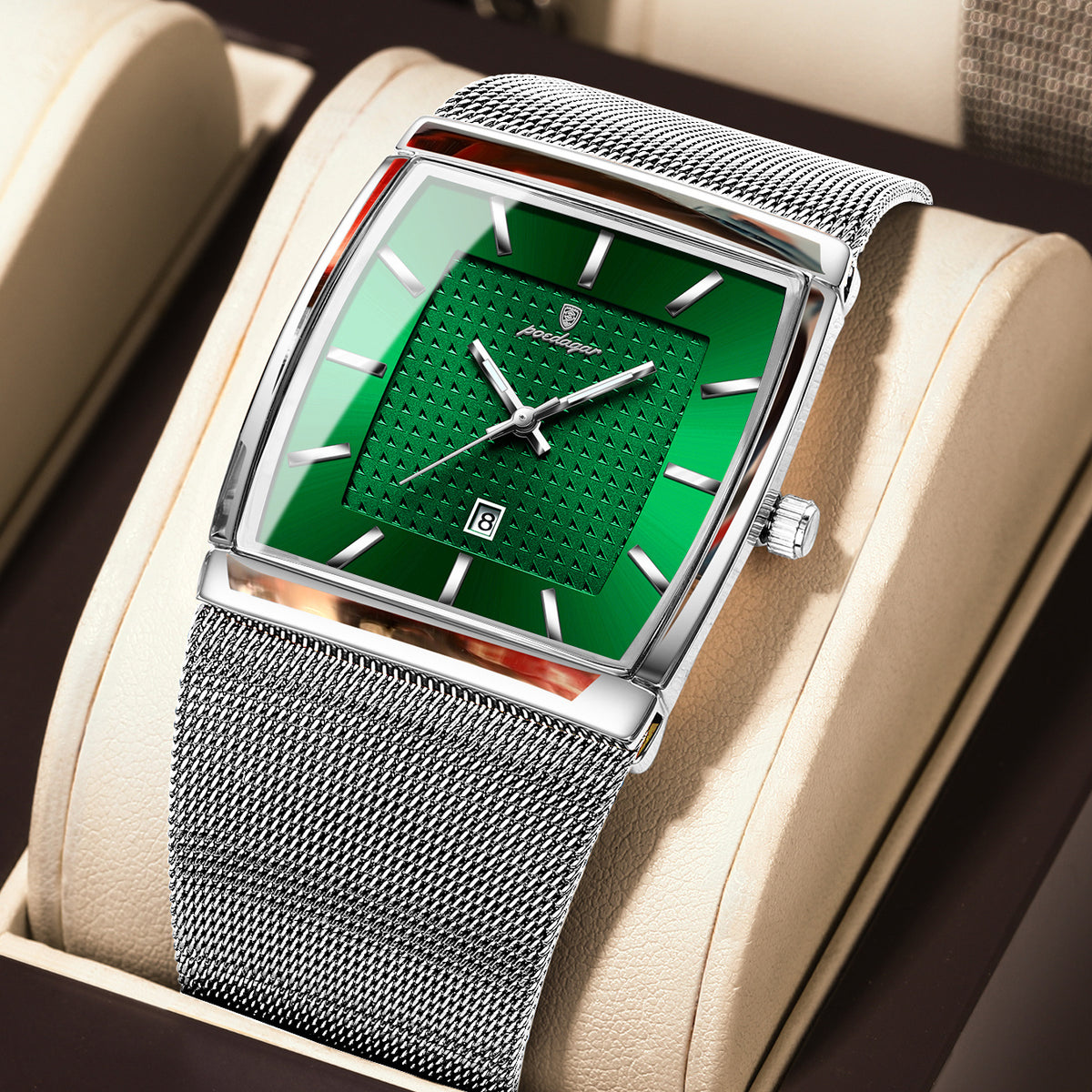 Men's Watch - 's Waterproof Fashion 3ATM Water Resistant, Stainless Steel Mesh Band - product detail view 34