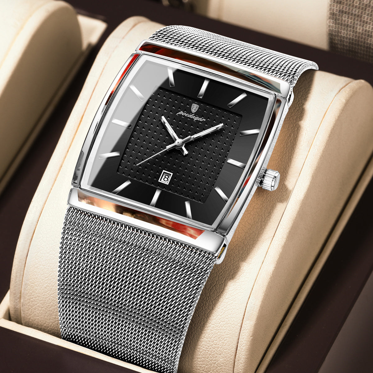 Men's Watch - 's Waterproof Fashion 3ATM Water Resistant, Stainless Steel Mesh Band - product detail view 35