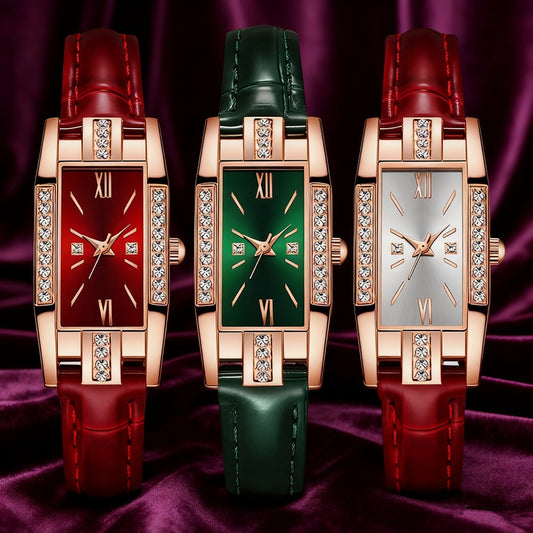 Women's Watch - Set 3pcs Elegant Fashion Wristwatch Ultra-Thin Strap Three Colors Stylish - main product view