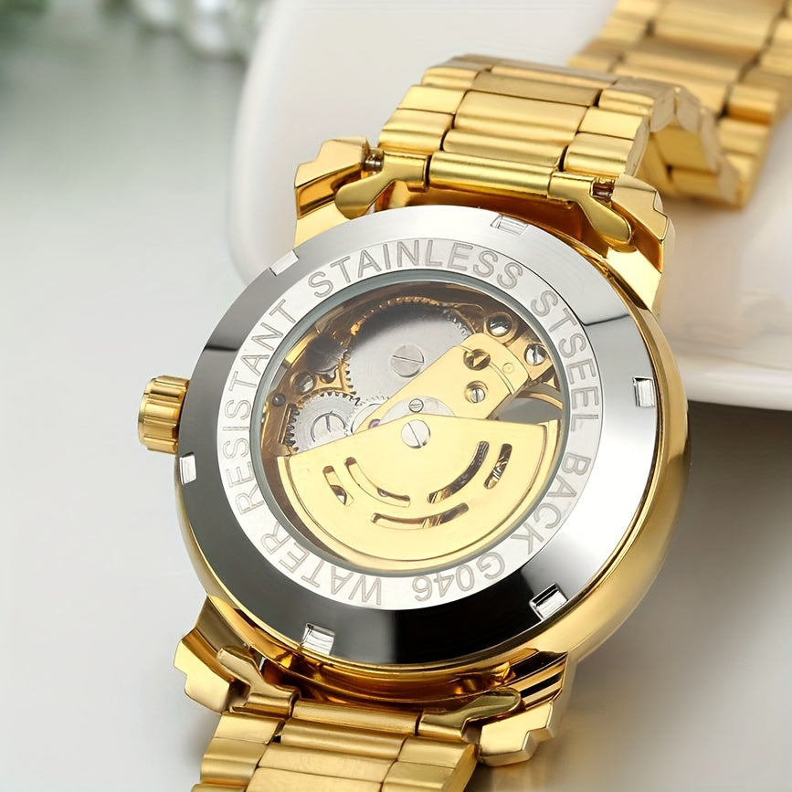 Men's Watch - Skeleton Automatic Mechanical for - Luxury Stainless Steel Transparent - product detail view 5