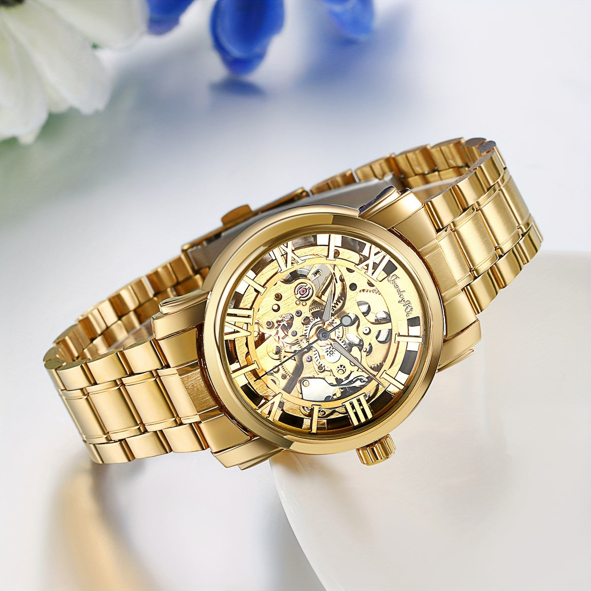 Men's Watch - Skeleton Automatic Mechanical for - Luxury Stainless Steel Transparent - product detail view 7