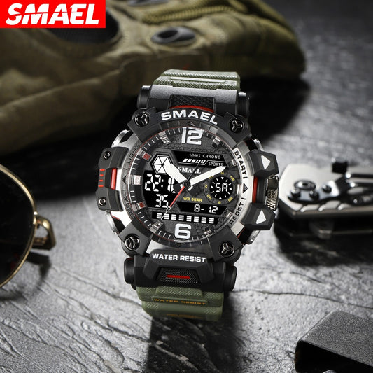 Men's Watch - SMAEL Tactical Military Sports for Waterproof, Night Light, Alarm - main product view