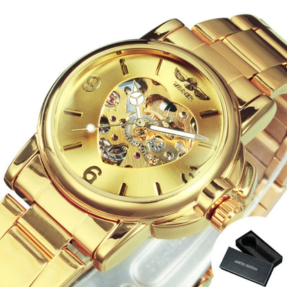 Men's Watch - T-WINNER Skeleton Automatic Mechanical for Luxury Golden Luminous Heart - product detail view 3