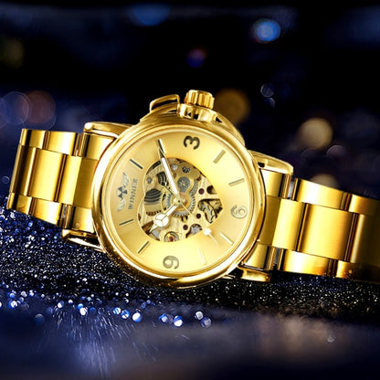 Men's Watch - T-WINNER Skeleton Automatic Mechanical for Luxury Golden Luminous Heart - product detail view 6