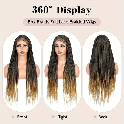 Women's Wig - Box Braided Full Lace 28 Inch Handmade for - No Knots Knotless Braids - product detail view 8