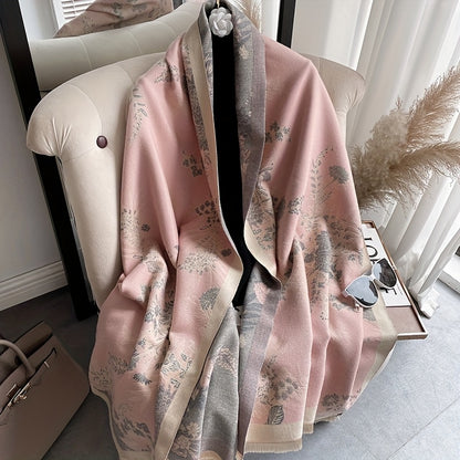 Scarf for Women - Pashmina Shawl for - Large Warm Wool Blend Wrap 72x25 Inch, All-Season - product detail view 10