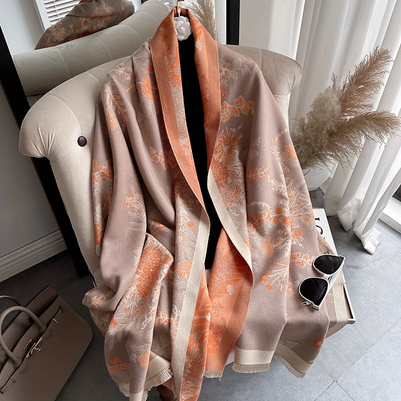 Scarf for Women - Pashmina Shawl for - Large Warm Wool Blend Wrap 72x25 Inch, All-Season - product detail view 11
