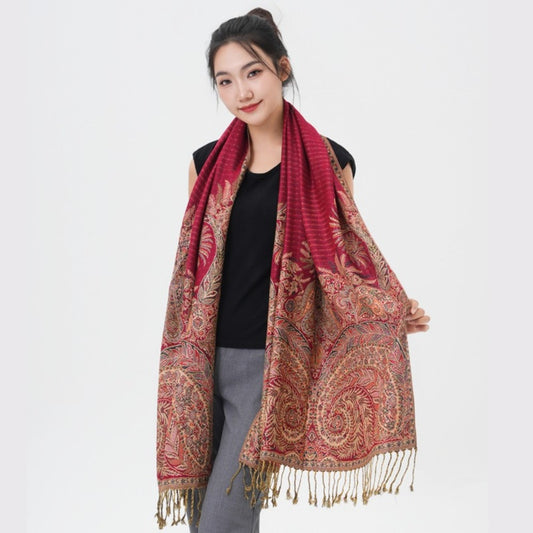 Scarf for Women - Pashmina Shawl for Thick Paisley Phoenix Tail Pattern Warm Wrap Large Soft - main product view