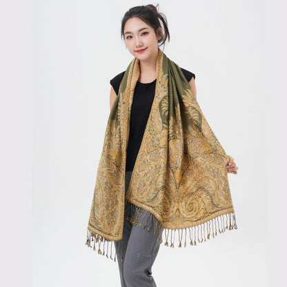 Scarf for Women - Pashmina Shawl for Thick Paisley Phoenix Tail Pattern Warm Wrap Large Soft - product detail view 60
