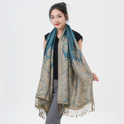 Scarf for Women - Pashmina Shawl for Thick Paisley Phoenix Tail Pattern Warm Wrap Large Soft - product detail view 62