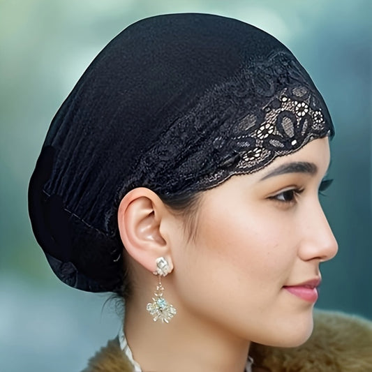 Scarf for Women - 's Lace Trim Soft Stretchy Breathable Head Wrap Hijab Shawl for Ramadan - main product view
