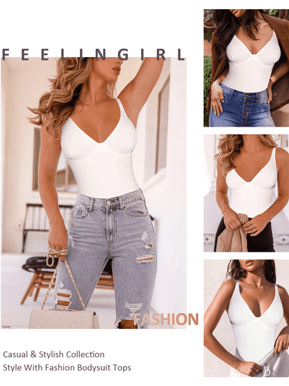 Shapewear Bodysuits for Women Tummy Control Body Suits Deep V Neck Corset Body – view 4