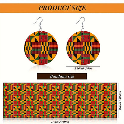 Skirt Sets - African Print Maxi Set 3 Piece Ankara Stretch with Pockets | Matching Head - product detail view 4