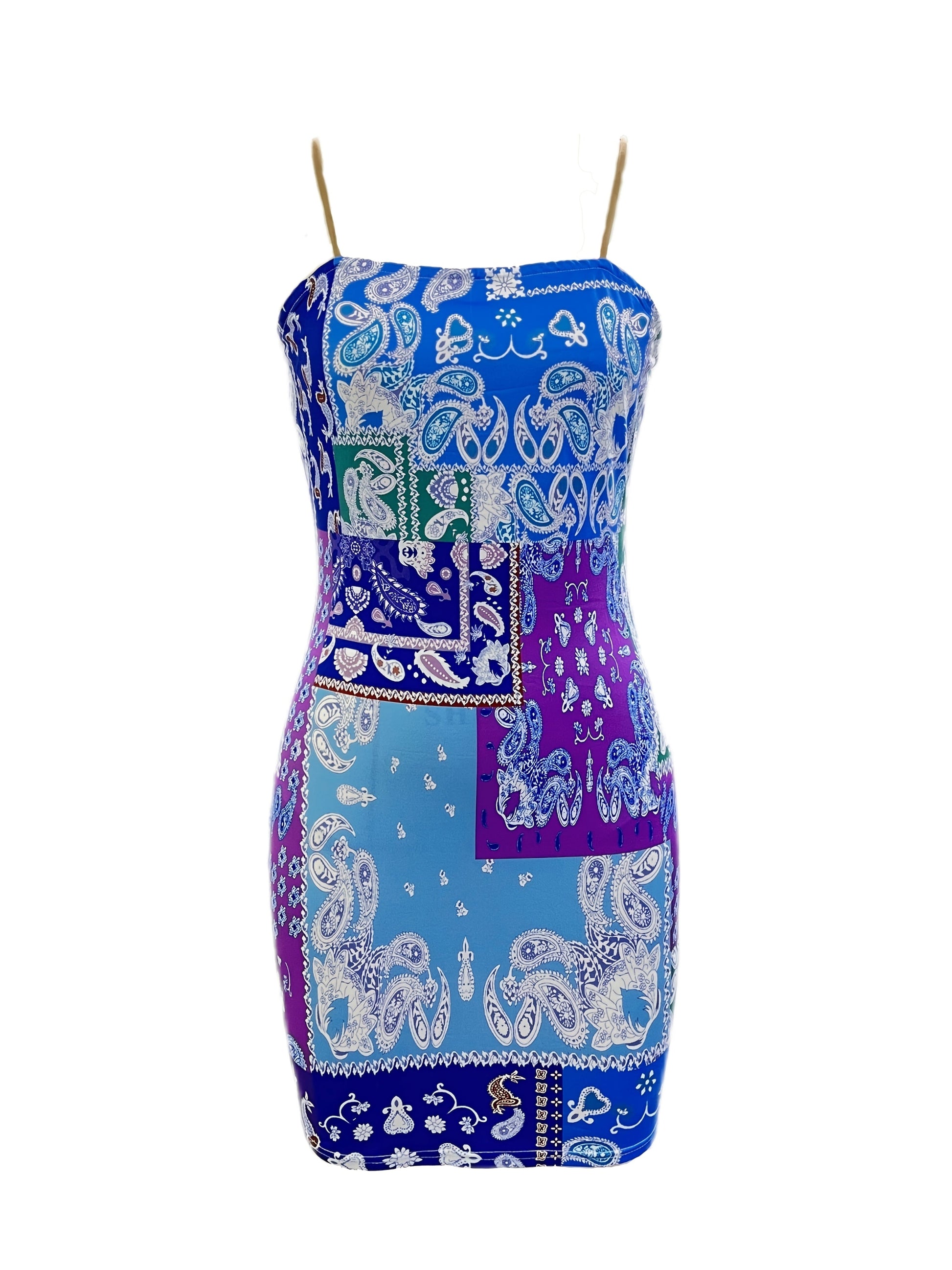 Sleeveless Summer Dress – Slim Fit Printed Cami Style detail view