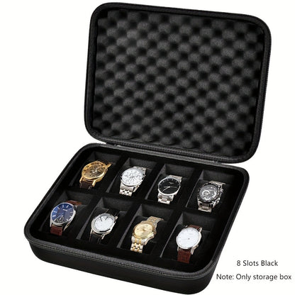 Smart Watch for Men - EVA Box Organizer for - 8 & 15 Slot Black Storage Case, Fits Wristwatches - product detail view 3