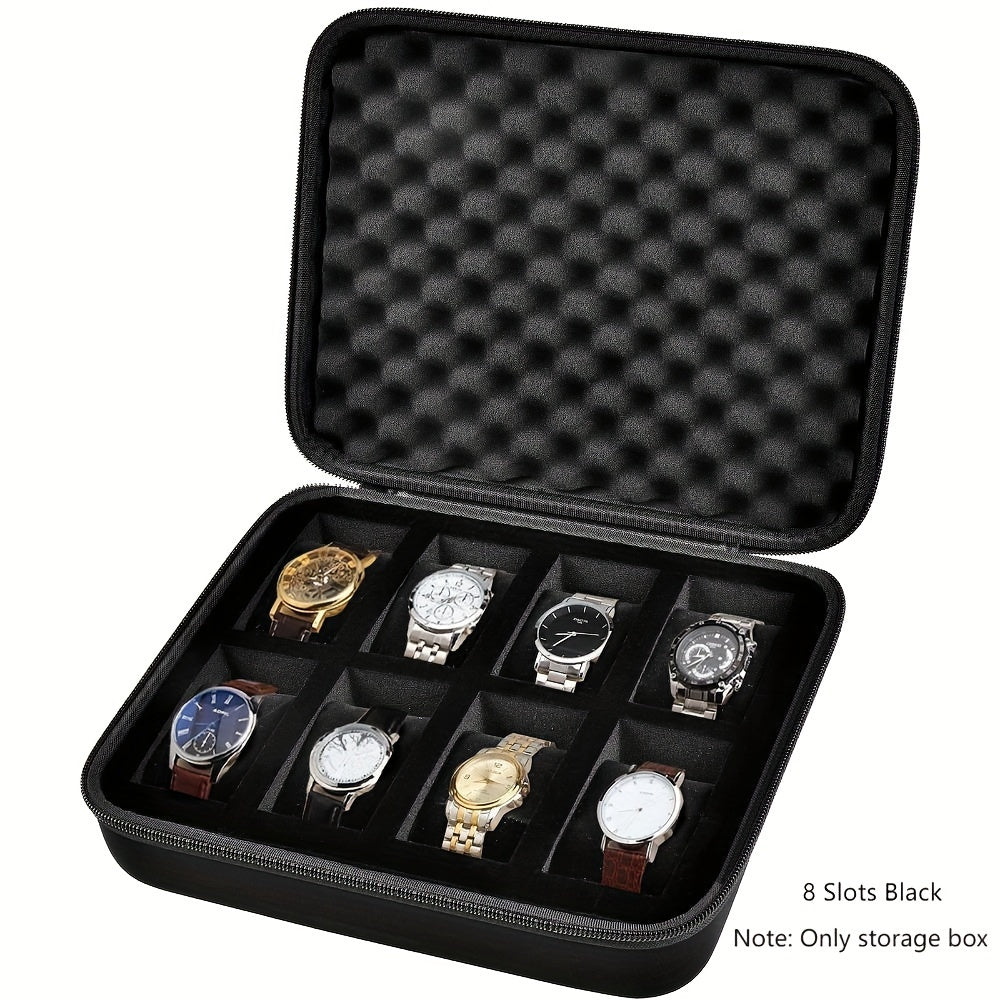 Smart Watch for Men - EVA Box Organizer for - 8 & 15 Slot Black Storage Case, Fits Wristwatches - product detail view 13