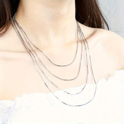 Snake Chain Necklace - 925 Silver Snake Chain, Smooth Minimal Style - product detail view 6