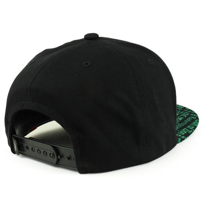 Snapback Cap - Rasta MJ Leaf 3D Embroidered Flat Bill High Profile 6 Panel Structured - product detail view 13