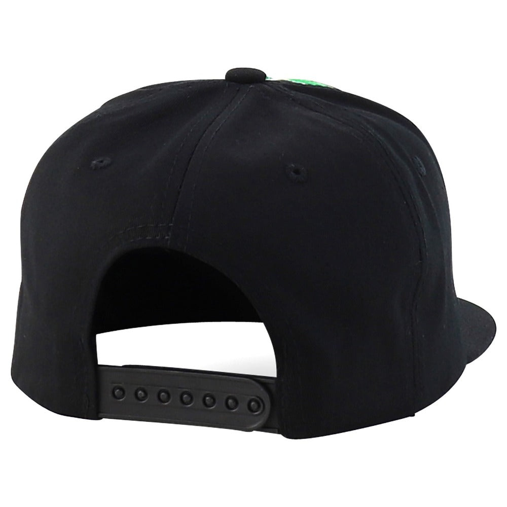 Snapback Cap - Rasta MJ Leaf 3D Embroidered Flat Bill High Profile 6 Panel Structured - product detail view 17
