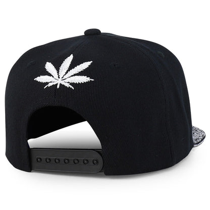 Snapback Cap - Rasta MJ Leaf 3D Embroidered Flat Bill High Profile 6 Panel Structured - product detail view 34