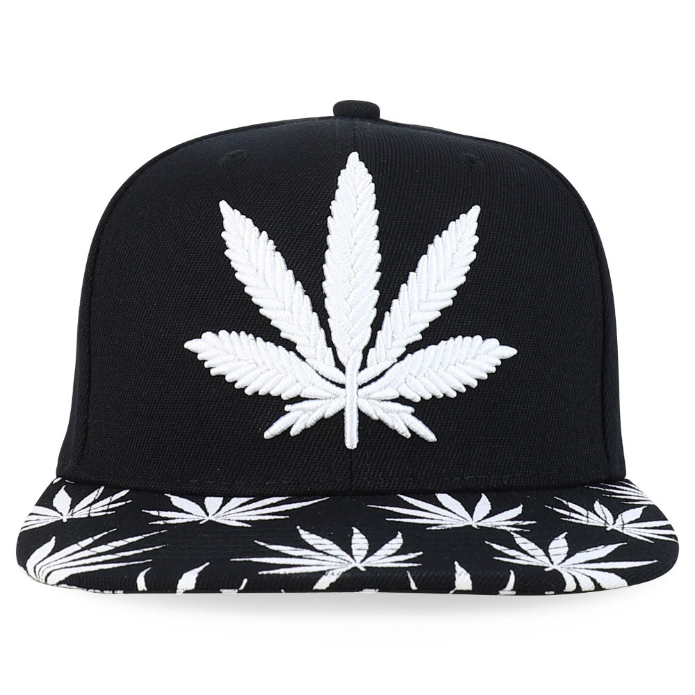 Snapback Cap - Rasta MJ Leaf 3D Embroidered Flat Bill High Profile 6 Panel Structured - product detail view 50