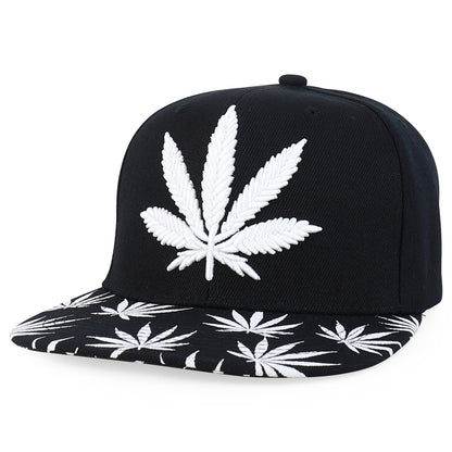 Snapback Cap - Rasta MJ Leaf 3D Embroidered Flat Bill High Profile 6 Panel Structured - product detail view 57