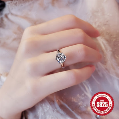 Stackable Rings for Women - 925 Silver Solitaire, Clear Stone Setting - 925 silver detail