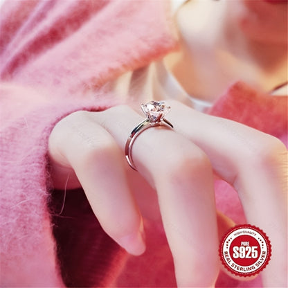 Stackable Rings for Women - 925 Silver Solitaire, Clear Stone Setting - 925 silver detail