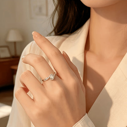 Stackable Rings for Women - 925 Sterling Silver Ring Hypoallergenic Celestial Hollow Star Moon Band - product detail view 2