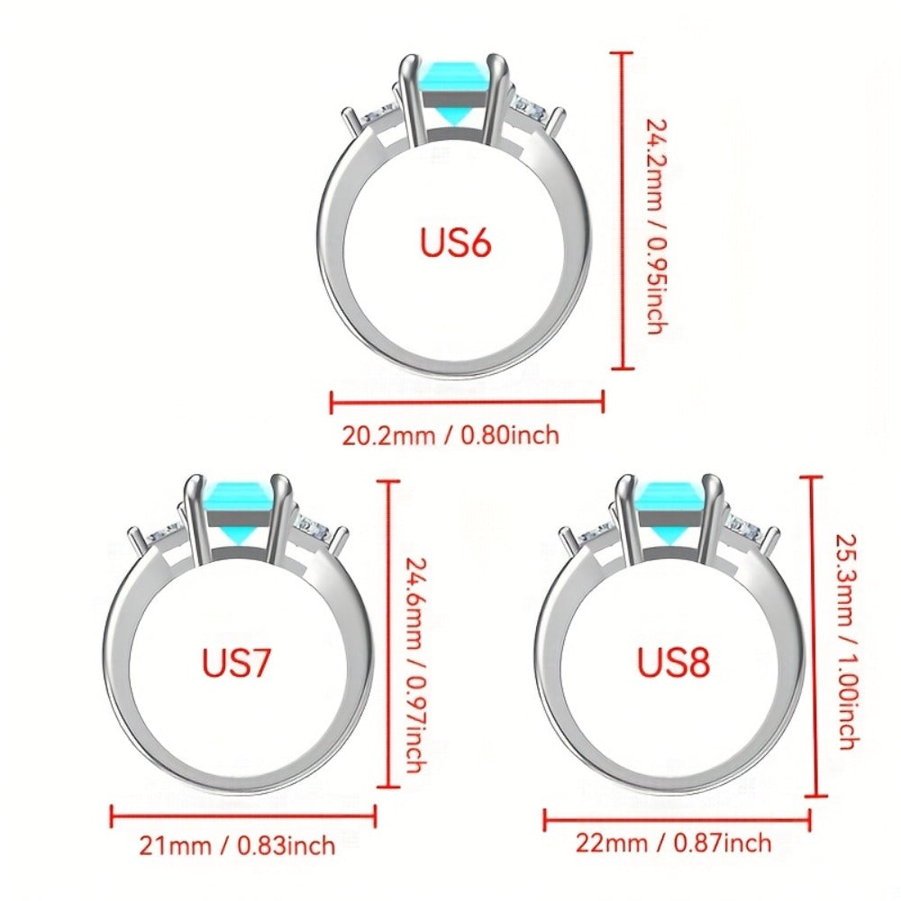 Stackable Rings for Women - 925 Sterling Silver Ring Set 3 Carat Synthetic CZ Luxurious Festive Design - product detail view