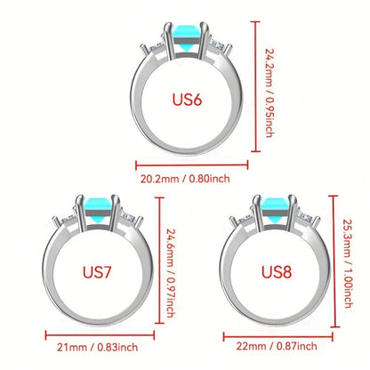 Stackable Rings for Women - 925 Sterling Silver Ring Set 3 Carat Synthetic CZ Luxurious Festive Design - product detail view