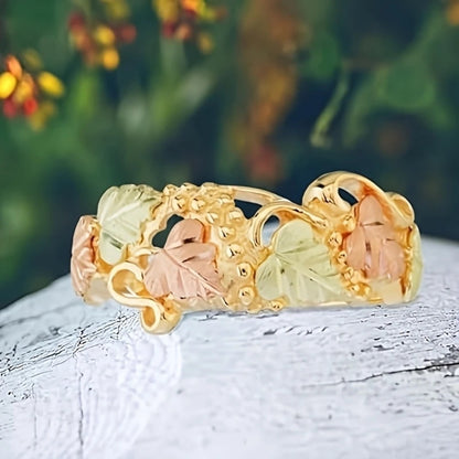 Stackable Rings for Women - Gold-Tone Floral Set, 4 Stackable Pieces - product detail view 10