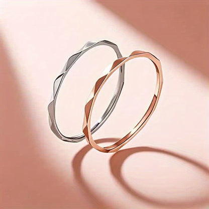 Stackable Rings for Women - Hammered Ring S925 Sterling Silver Minimalist Textured Band Ring Sizes - product detail view 7