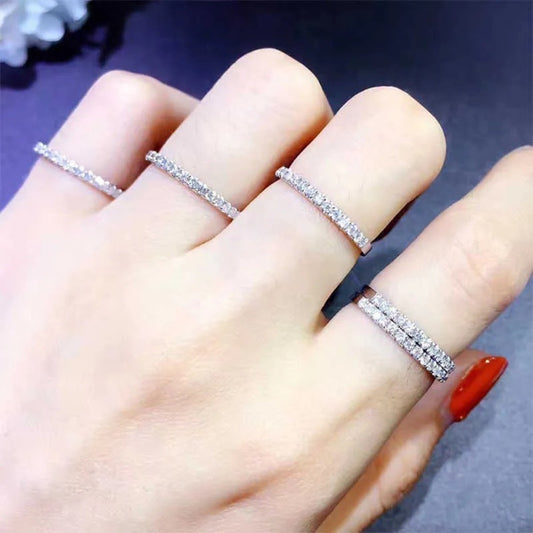 Stackable Rings for Women - Moissanite 925 Sterling Silver Ring for | 0.25 Carat Brilliant Cut - main product view