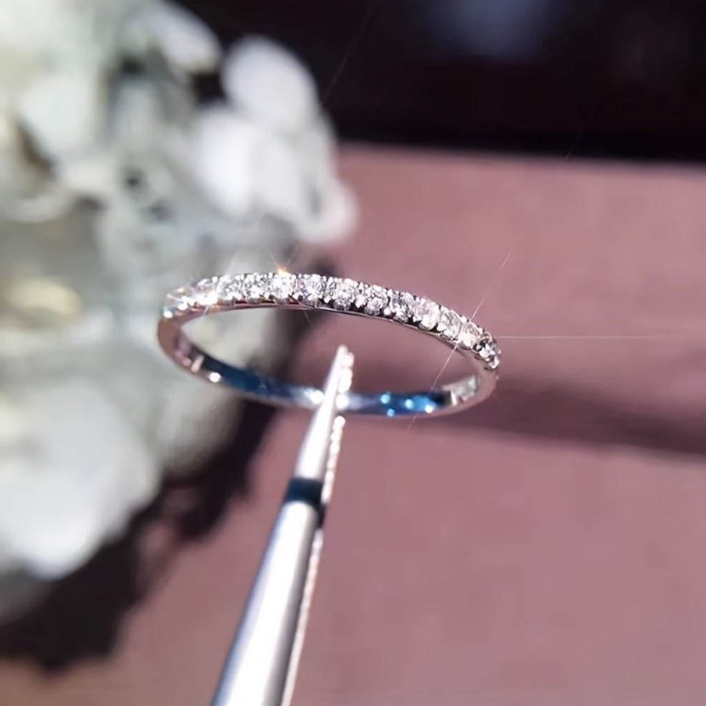 Stackable Rings for Women - Moissanite 925 Sterling Silver Ring for | 0.25 Carat Brilliant Cut - product detail view 7