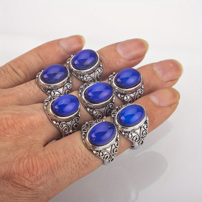 Stackable Rings for Women - Mood Bulk 20 Pcs Stone Color Changing Ring Set for Men - Fashion Jewelry - product detail view 4