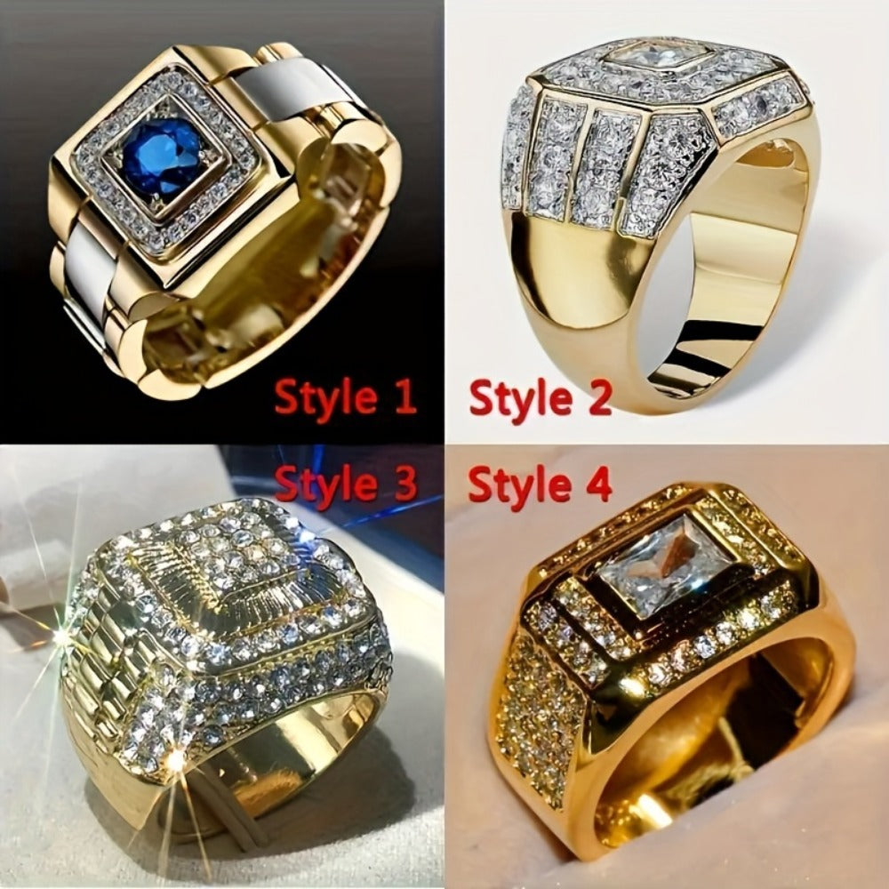 Stackable Rings for Women - Men's Set of 4 - Luxury Business Signet for Men, Wedding & Engagement - product detail view 3