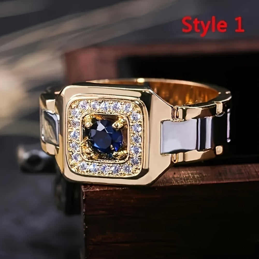 Stackable Rings for Women - Men's Set of 4 - Luxury Business Signet for Men, Wedding & Engagement - product detail view 4